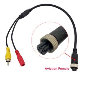 CMA-F2 M12 4Pin Aviation Female to AV Male and DC Female Cable 35cm length