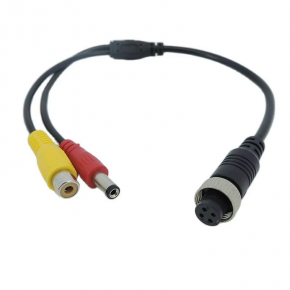 CMA-F3 M12 4Pin Aviation Female to AV Female and DC Male Cable 35cm length