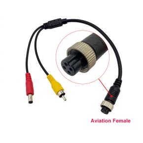 CMA-F4 M12 4Pin Aviation Female to AV Male and DC Male Cable 35cm length