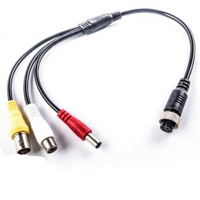 CMA-F8 M12 4Pin Aviation Female to BNC Female AV Female DC Male Cable 35cm length