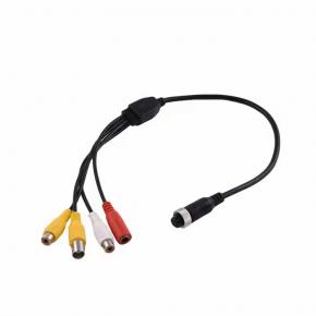 CMA-F10 M12 4Pin Aviation Female to BNC Female AV Audio Female AV Video Female DC Female