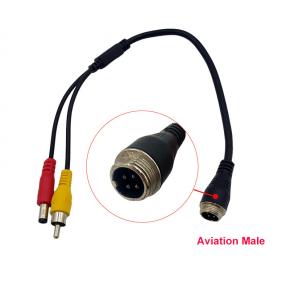 CMA-M4 M12 4Pin Aviation Male to AV Male DC Male Cable 35cm length