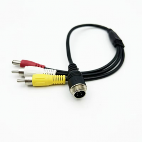 CMA-M9 M12 4Pin Aviation Male to 2*AV Male DC Male Cable 35cm length