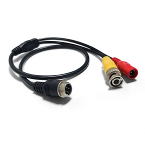 CMA-M10 M12 4Pin Aviation Male to BNC Male DC Female Cable 35cm length