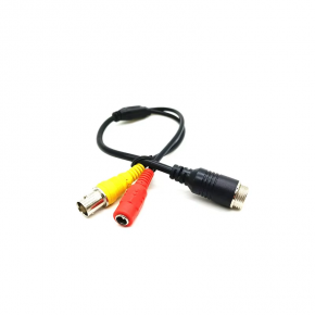 CMA-M11 M12 4Pin Aviation Male to BNC Female DC Female Cable 35cm length