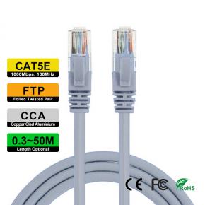 FTP CAT5e CCA network cable 0.3M~50M Length optional RJ45 Male to Male Gray Color CRJ-005F CRJ-01F CRJ-02F CRJ-03F CRJ-05F CRJ-10F 