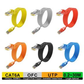 UTP CAT6A OFC network cable 0.3M~50M Length optional RJ45 Male to Male CRJ6A-002-OC CRJ6A-005-OC CRJ6A-01-OC CRJ6A-02-OC CRJ6A-03-OC CRJ6A-05-OC CRJ6A-10-OC CRJ6A-15-OC CRJ6A-20-OC CRJ6A-30-OC