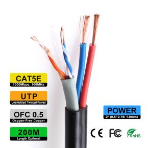 2 in 1 Outdoor 4-core network cable + RVV power cable