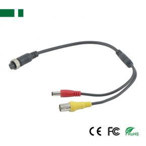 CMA-F5 M12 4Pin Aviation Female to BNC Female and DC Male Cable 35cm length