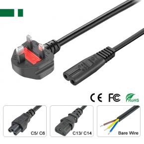 AC-UKG-C7-A1 AC Power Cable with UK Type G Plug to C7 Connector