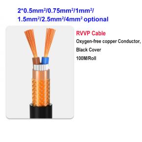 RVVP Electrical Cable with Oxygen-free Cooper conductor CRVVP-2 x 0.5-100 CRVVP-2 x 0.75-100 CRVVP-2 x 1-100 CRVVP-2 x 1.5-100 CRVVP-2 x 2.5-100 CRVVP-2 x 4.0-100